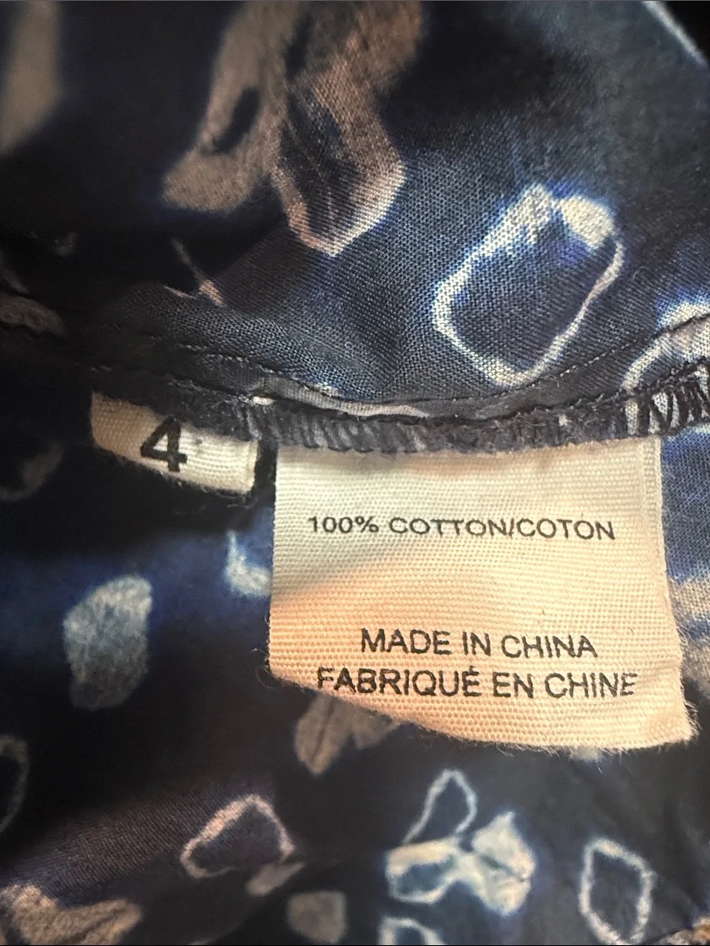 Ulla Johnson Navy Blue Printed Drawstring Peasant Blouse
